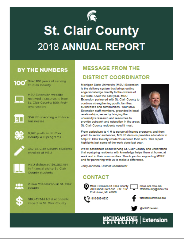 Cover of St. Clair County Annual Report 2018