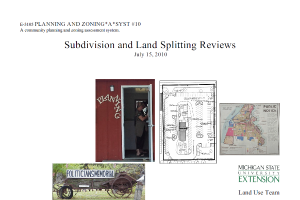 Planning and Zoning*A*Syst. #10: Subdivision and Land Splitting Reviews (E3105)