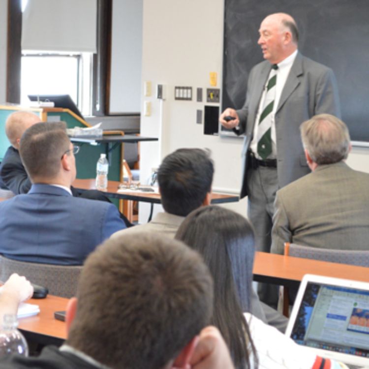 MSU construction management alumnus Al Scott, from AFS, Inc., during his presentation at the SPDC Industry Seminar Series event