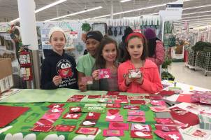 Kent County 4-H youth and volunteers made custom Valentine’s Day cards which were donated to the Helen DeVos Children’s Hospital in Grand Rapids. | Photo by Michigan State University Extension