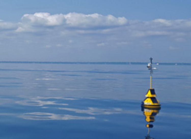 The Port Sheldon buoy in Lake Michigan has provided invaluable data to boaters and anglers. Photo: LimnoTech