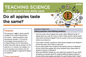 Teaching science when you don’t know diddly-squat: Do all apples taste the same?