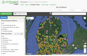 Commercial specialty crop growers should register with Driftwatch