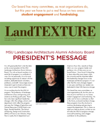 Front cover of the LandTEXTURE newsletter - Winter 2018.
