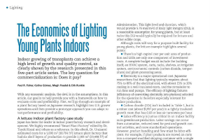 The economics of lighting young plants indoors