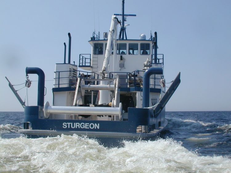 The research vessel Sturgeon conducts prey fish trawl surveys on the Great Lakes. Photo: Great Lakes Fishery Commission