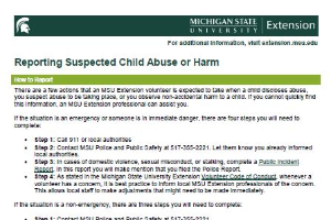 Reporting Suspected Child Abuse or Harm