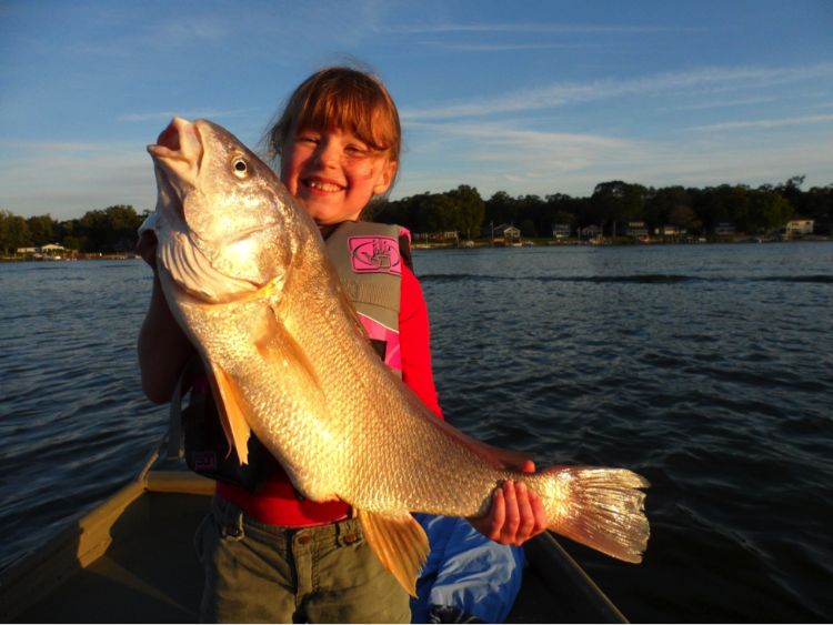 Big fish and a big smile! This freshwater drum weighed seven and a half pounds and was aged at 25 years old. Courtesy photo