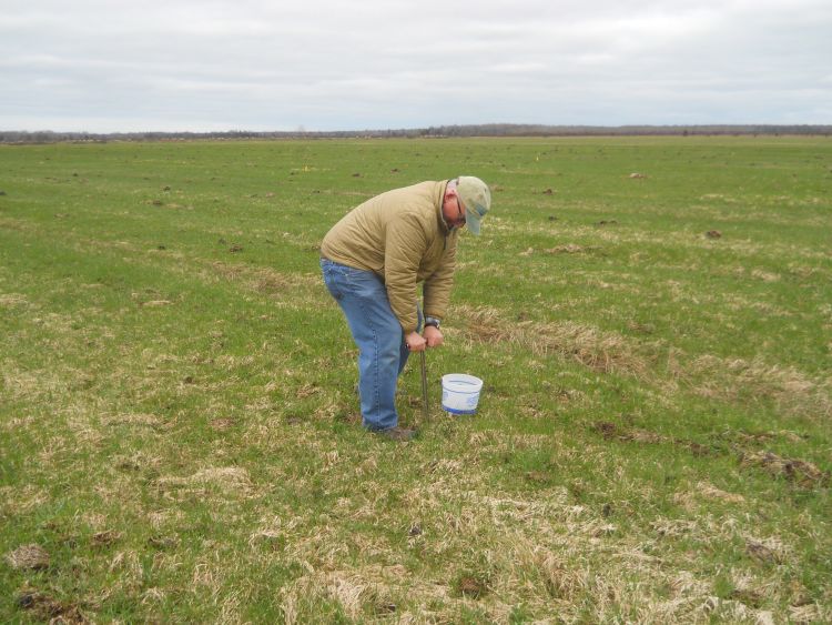 Soil sampling on a Chippewa County farm.