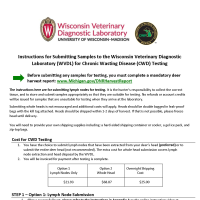 Front page of the Wisconsin Veterinary Diagnostic Laboratory Submission Instructions.