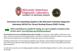 Wisconsin Veterinary Diagnostic Laboratory Submission Instructions