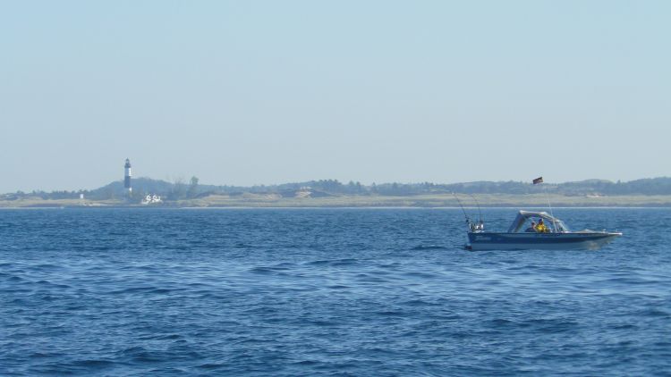 Anglers troll for salmon off Big Sable Point north of Ludington. Daniel O'Keefe | Michigan Sea Grant