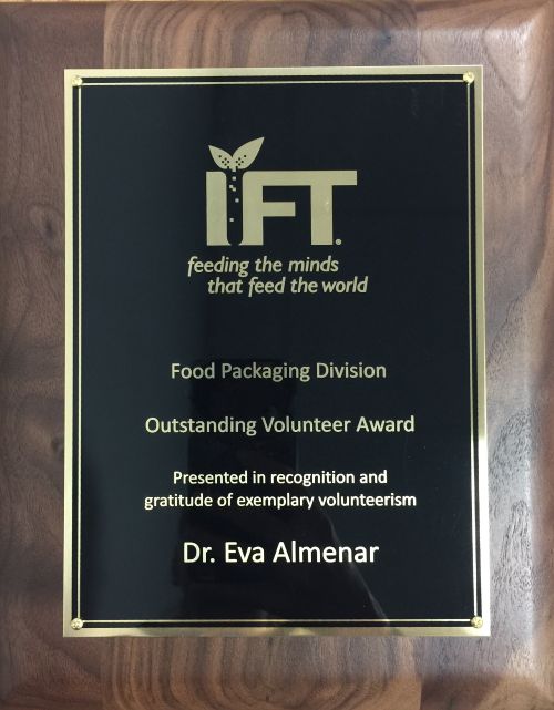 2019 Ift Food Packaging Division Outstanding Volunteer Award