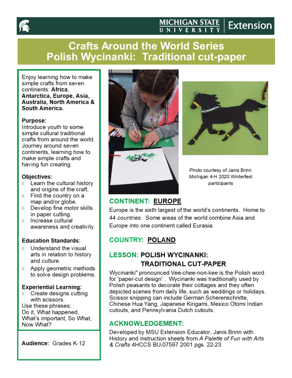Crafts Around The World Series Polish Wycinanki Traditional Cut Paper 4 H Global Cultural Education