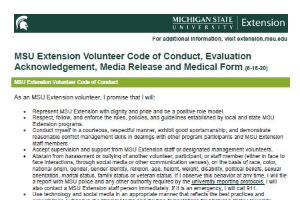 MSU Extension Volunteer Code of Conduct