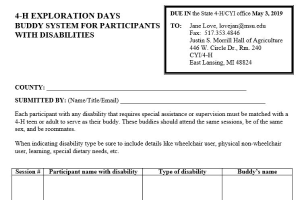 4-H Exploration Days Buddy System for Participants with Disabilities