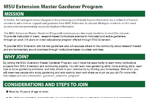 MSU Extension Master Gardener First Year Tip Sheet