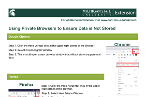Using Private Browsers to Ensure Data is Not Stored