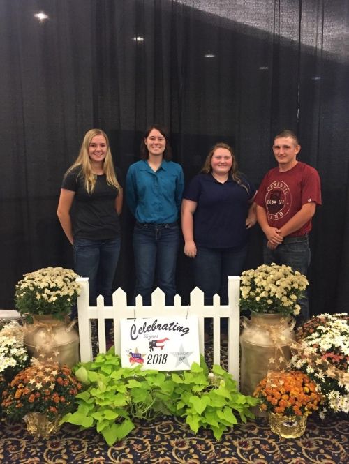 Hayley Wineland, Kaylee Kriser, Jennifer VanLieu, and Jonah Haskins represented Michigan at the national junior dairy management contest in Harrisburg, Penn., on September 18, 2018.