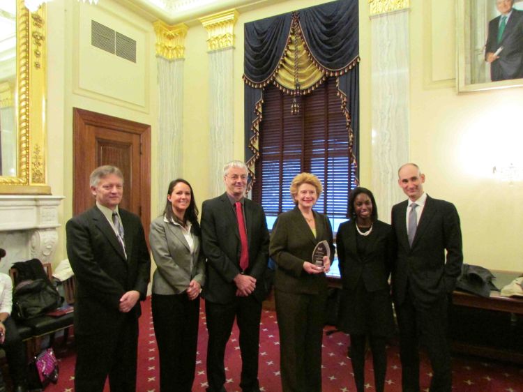 Ron Turco, Ellen Bergfeld, Jan Hopmans, Sen. Stabenow, Christine Sprunger, Karl Anderson