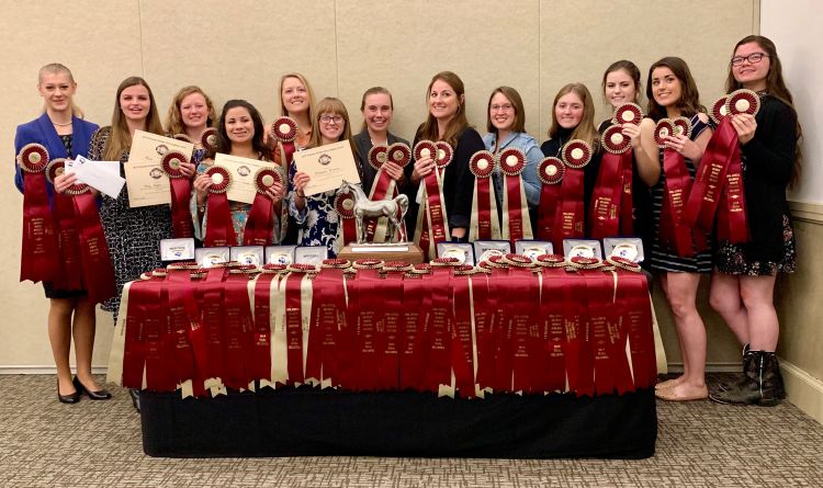 Horse judging team members