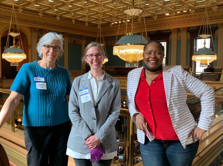 Keesa V Johnson, CRFS specialist, and Michigan Local Food Council members attended the Michigan Legislative Day at the State Capitol in Lansing.