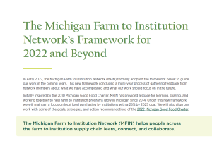 The Michigan Farm to Institution Network's Framework for 2022 and Beyond