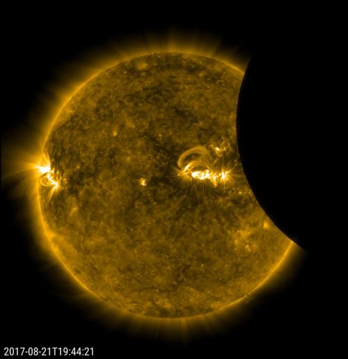 Image from the Solar Dynamic Observatory. A spacecraft in geosynchronous orbit observing and collecting data about the sun.