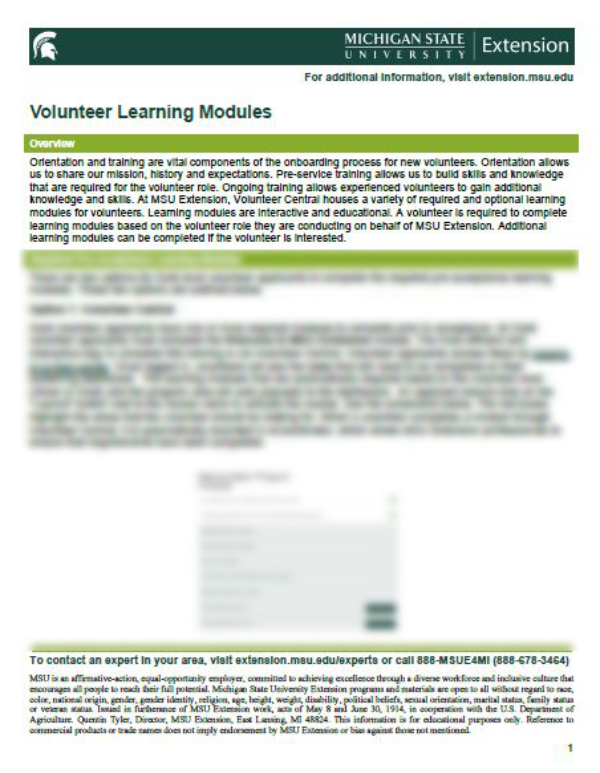 Thumbnail of Volunteer Learning Modules: Staff Resource document.