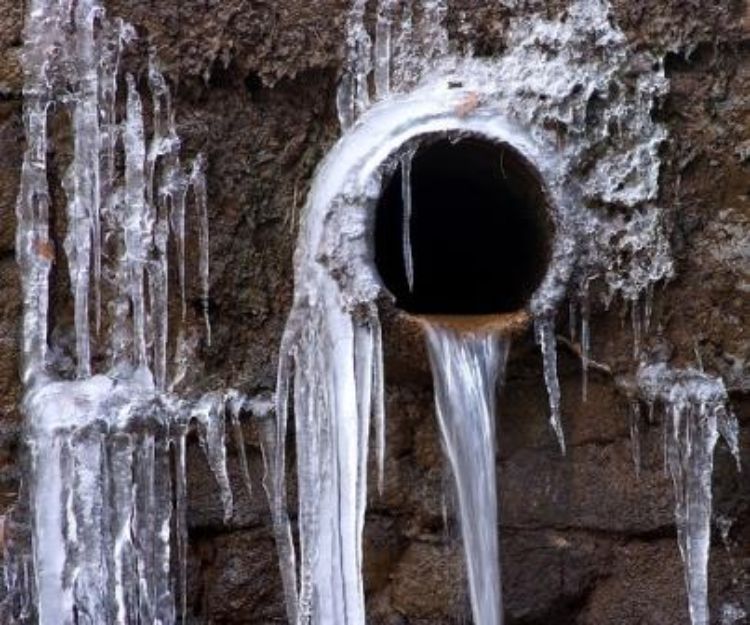 Frozen water main in Petoskey, Michigan.