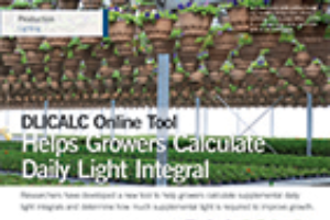 DLICALC Online Tool: Helps Growers Calculate Daily Light Integral