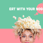 Think Food Safety graphic of person with popcorn on their head