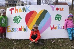 The Sebations, a 4-H family in St. Clair County, re-purposed a fair billboard thanking our essential workers. This is just one example of how Michigan 4-H’ers are lending their hands to larger service during this unprecedented time.