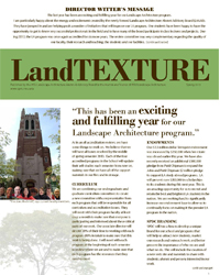 Front cover of the Spring 2013 LandTEXTURE Newsletter.