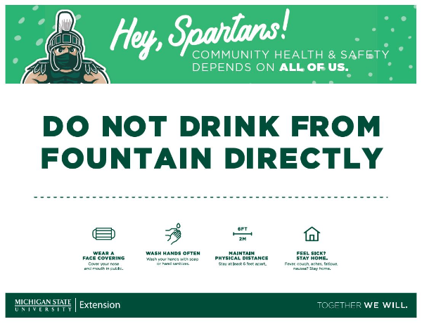 Thumbnail of drinking fountain restriction sign.