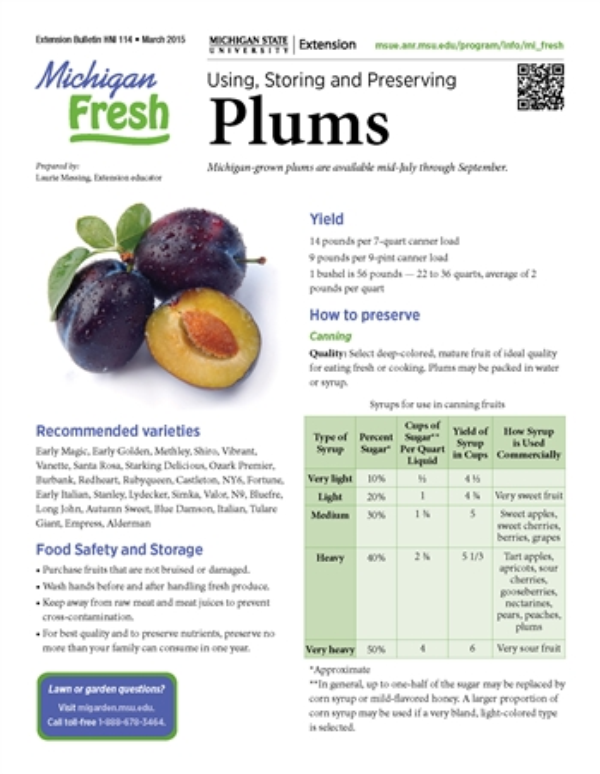 Michigan Fresh Using, Storing, and Preserving Plums (HNI114) MSU Extension