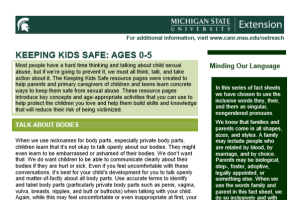 Keeping Kids Safe: Ages 0-5