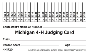 Michigan 4-H Judging Questions Cards