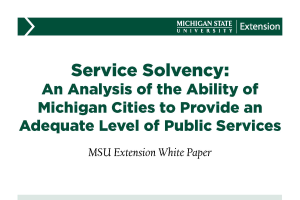 Service Solvency: Ability of Michigan Cities to Provide an Adequate Level of Public Services