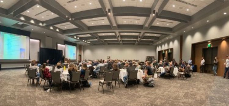 Wide photography shot of the Fall 2023 MI SAF meeting room at the Northern Michigan University's Northern Center in Marquette, MI.