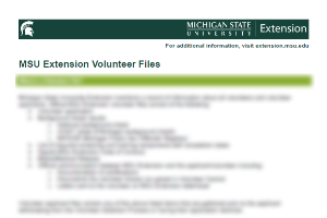 MSU Extension Volunteer Files