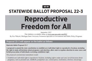 Statewide Ballot Proposal 22-3: Reproductive Freedom for All