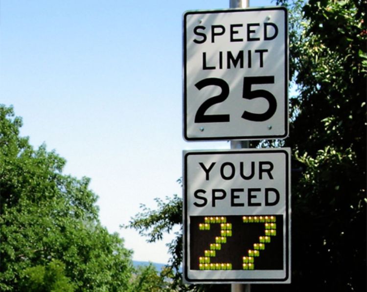 Photo of a speed limit sign with a 