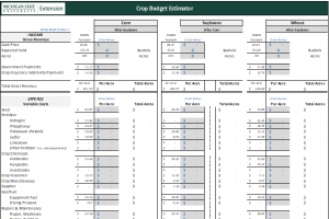 Crop Budget Estimator Tool for Grains (Simple)