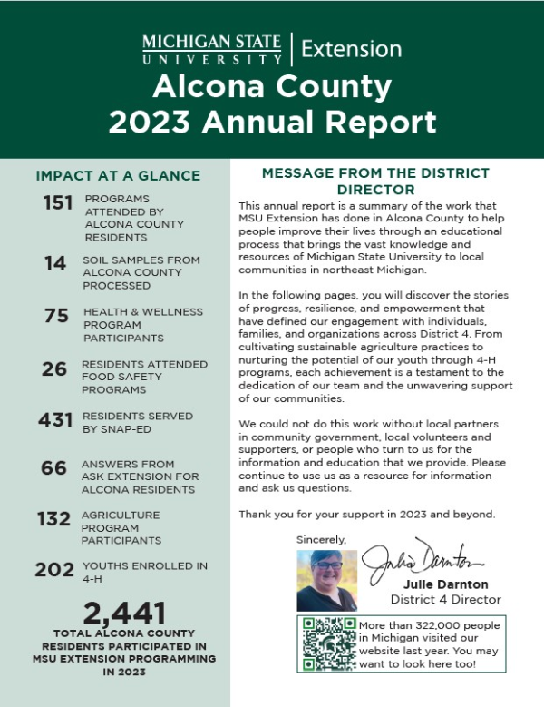 Alcona County 2023 report cover