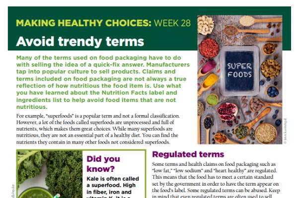 Making Healthy Choices: Week 28 - Making Healthy Choices