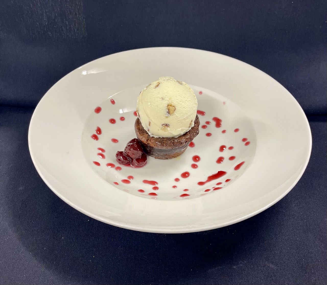 Plated malva pudding.