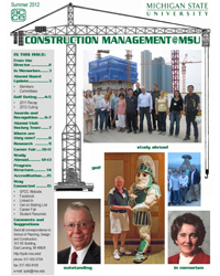 Front cover of the Construction Management @ MSU newsletter.