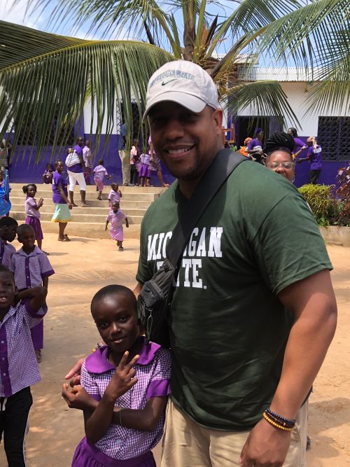Quentin Tyler traveled to Ghana through a partnership with the MSU Neighborhood Student Success Collaborative to learn more about agricultural needs and challenges surrounding the local school community.