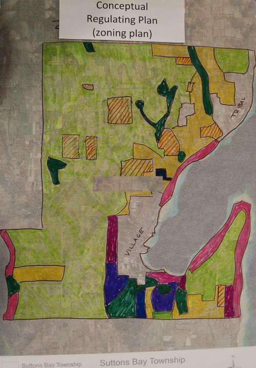 The Conceptual Regulating Plan from the Suttons Bay Township Charrette. Photo credit: Kurt Schindler l MSU Extension